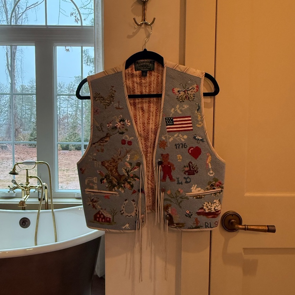 Ultra Rare Ralph Lauren 1990 American Needlepoint Vest - Picture 6 of 6